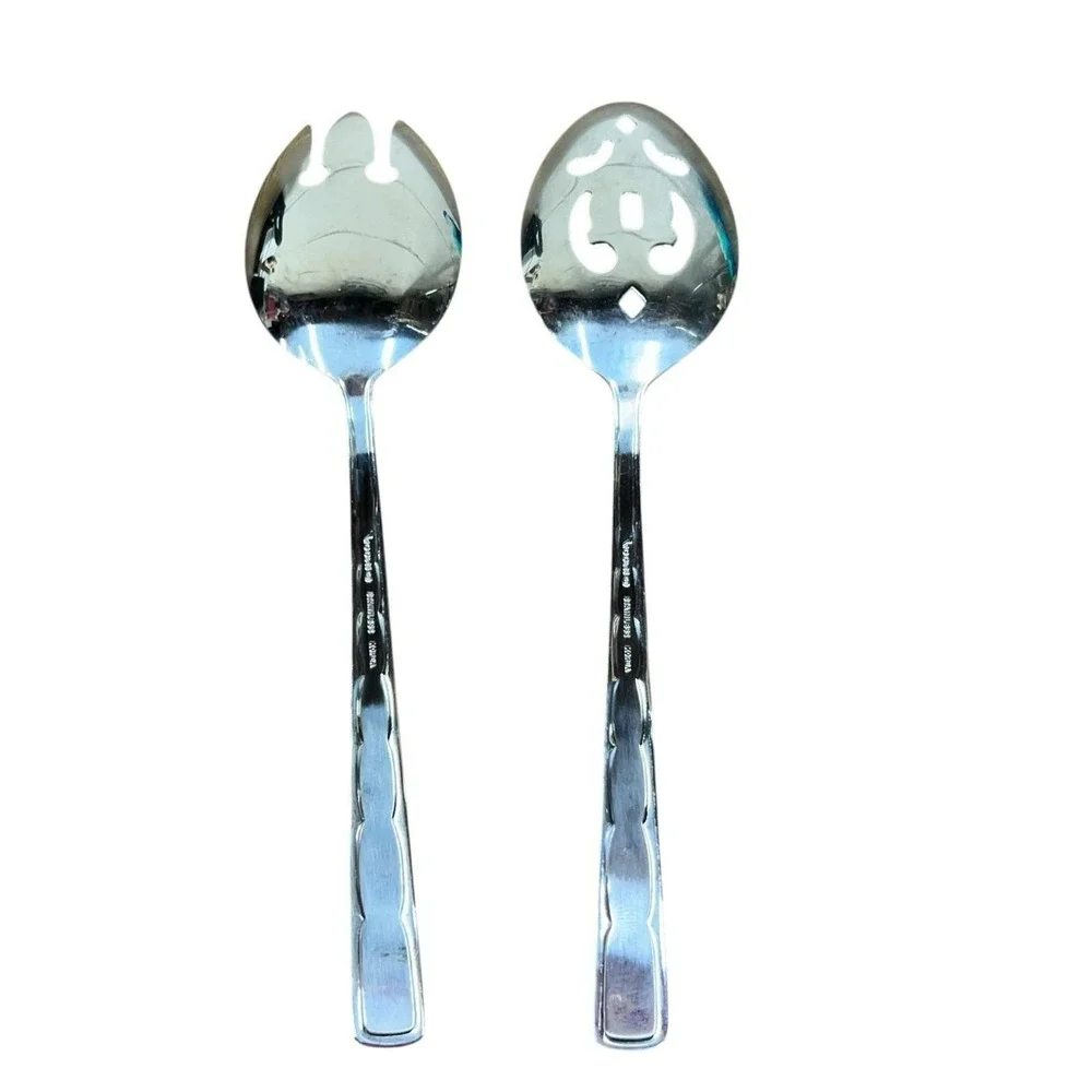 Rogers Spoon Fork‎ Stainless Swagger Pattern • 2pc Salad Serving Set